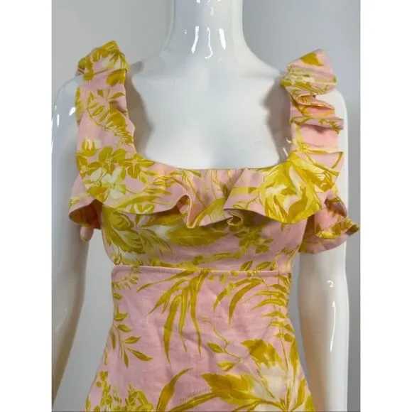 Zimmermann Golden Ruffle Minidress Size AU 0 / US 4